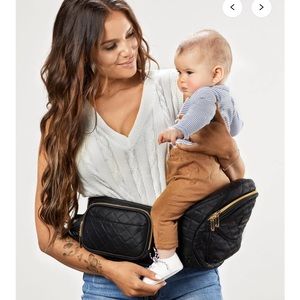 TushBaby Carrier black faux leather